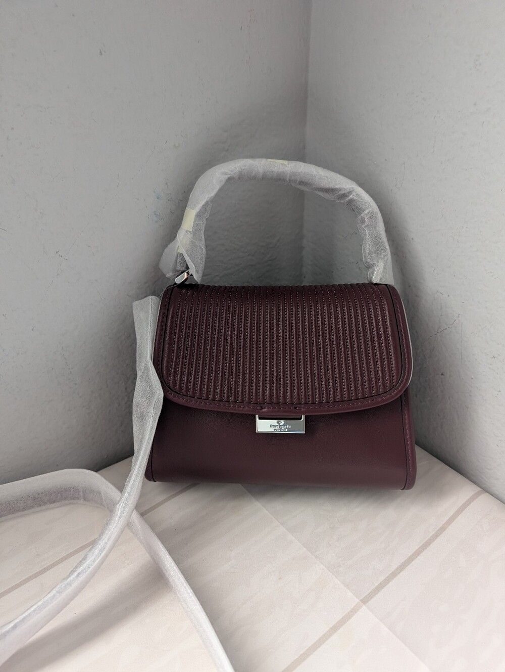 NWT Kate Spade KP229 Riley Quilted Small Top Handle Crossbody Bag In Grenache